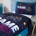 Ver imagem 4 de Kit Edredom Plush Fofinho Infantil Dupla Face Dream 2 Peças Solteiro Video Game