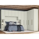 Ver imagem 1 de Quarto Modulado de Canto Casal Queen 7 Peças 12 Portas Seletto Henn - Areia