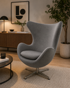 Ver imagem 1 de Poltrona Egg - Tecido Suede Cinza