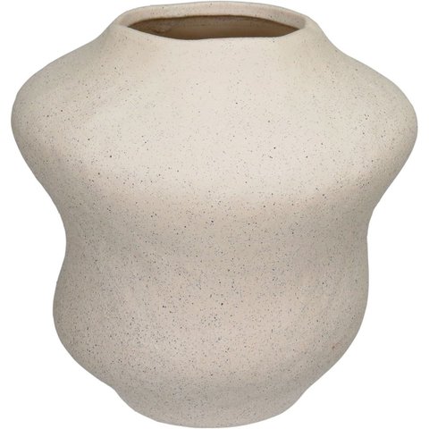 Vaso Decorativo Enfeite Home&co Cerâmica 17x18x18cm Marfim