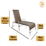 3 Espreguiçadeiras e Mesa Decorativa para Piscina, Jardim Trama Original - 3