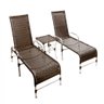 3 Espreguiçadeiras e Mesa Decorativa para Piscina, Jardim Trama Original - 1