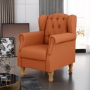 Ver imagem 2 de Poltrona Decorativa Para Sala De Estar Yara P02 Tecido Terracota - Lyam Decor