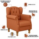 Ver imagem 3 de Poltrona Decorativa Para Sala De Estar Yara P02 Tecido Terracota - Lyam Decor