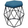 Puff Decorativo Topázio Aramado Geométrico Hexágono Preto - Móveis Roperi - Azul Aquamarine - 1