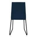 Ver imagem 4 de Kit 5 Cadeiras de Jantar Estofada Lille Base Preta Veludo Azul Marinho - Montanaris Decor