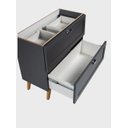 Ver imagem 4 de Gabinete para Banheiro 80cm Retro Mdf Grafite Milano - On Móveis
