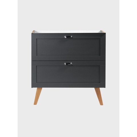 Gabinete para Banheiro 80cm Retro Mdf Grafite Milano - On Móveis