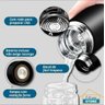 Garrafa Térmica Inox A Vácuo Termômetro Display Led 500 ML - Branco - 5