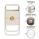 Ver imagem 4 de Kit 2 Mesas de Cabeceira Luna 30 cm Pes Metalicos Off White Artesano