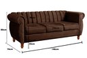 Ver imagem 4 de Sofá Chesterfield Realeza 3 Lugares Decoração Retrô - Veludo Marrom