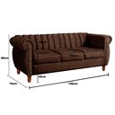 Ver imagem 4 de Sofá Chesterfield Realeza 3 Lugares Decoração Retrô - Veludo Marrom