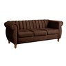 Sofá Chesterfield Realeza 3 Lugares Decoração Retrô - Veludo Marrom - 2
