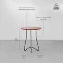 Ver imagem 2 de Mesa Lateral Filete Redonda Preto e Nozes - 45cm x 52,3cm Abra Cadabra