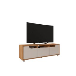 Rack Jersey 160cm C/ Gaveta 2 Portas e Prateleiras P/ Itens Sala de Estar Cedro Off White - 2