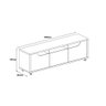 Rack Jersey 160cm C/ Gaveta 2 Portas e Prateleiras P/ Itens Sala de Estar Cedro Off White - 3