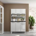 Ver imagem 1 de Armário de Cozinha de Aço Kit Triplo 105cm Rose Multimóveis Smart CR6095 Branco