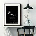 Ver imagem 2 de Quadro Decorativo Constelação Signo Touro - 60x48cm:madeira Preta