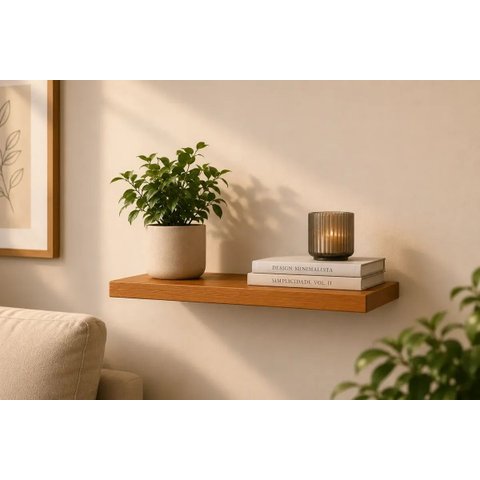 Prateleira MDF 30x20 Moderna Suporte Parede Invisivel 30mm Italian Noce