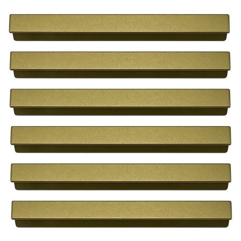Kit 6 Puxadores Retos Líbero Nuovo Torralba 20cm Dourado Sobreposto Cômodas Roupeiros