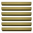 Ver imagem 1 de Kit 6 Puxadores Retos Líbero Nuovo Torralba 20cm Dourado Sobreposto Cômodas Roupeiros