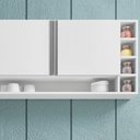 Ver imagem 5 de Balcão de Cozinha e Armário Aéreo Vanessa 105 Cm Branco Ajl