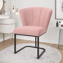 Ver imagem 1 de Cadeira Jantar Flor Mesa Cozinha Reforçada Base Metal Preta Cor:rosa