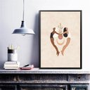 Ver imagem 2 de Quadro Decorativo Mulheres Yoga- Lua Flores 33x24cm:madeira Branca