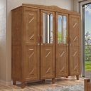 Ver imagem 4 de Conjunto Quarto Brasil Imbuia Guarda-Roupa 4 Portas 3 Gavetas + Guarda-Roupa 3 Portas 3 Gavetas Made