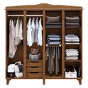 Ver imagem 7 de Conjunto Quarto Brasil Imbuia Guarda-Roupa 4 Portas 3 Gavetas + Guarda-Roupa 3 Portas 3 Gavetas Made
