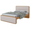 Ver imagem 2 de Cama Casal Loop Amêndoa Clean Tecido Corano Bege Lopas