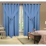 Cortina Decorativa Corta Luz Blackout com Voil para Janela ou Porta Balcão 3,00M x 1,80M Azul - 1