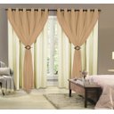 Ver imagem 1 de Cortina Decorativa Corta Luz Blackout com Voil para Janela ou Porta Balcão 3,00M x 1,80M Avelã