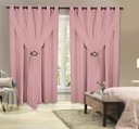 Ver imagem 1 de Cortina Decorativa Corta Luz Blackout com Voil para Sala ou Quarto 3,00M x 2,40M Rosa para Varão
