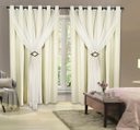 Ver imagem 1 de Cortina Decorativa Corta Luz Blackout com Voil para Janela ou Porta Balcão 3,00M x 1,80M Palha Varão