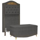 Ver imagem 1 de Cabeceira Cama Box Solteiro 90Cm Linho Grafite