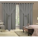 Ver imagem 1 de Cortina 100% Corta Luz com Forro Blackout PVC com Voil 2,00M x 2,50M Cinza para Varão Simples