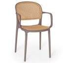 Ver imagem 2 de Kit 14 Cadeiras de Jantar Roma Prática com Braços para Sala e Cozinha - Marrom Claro