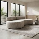 Ver imagem 7 de Sofá Haven 3 Lugares com Chaise Creme Poliéster Compactado Cazedis