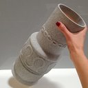 Ver imagem 4 de Vaso Decorativo Enfeite Casa Cerâmica 34x16x16cm Cinza