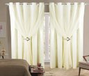 Ver imagem 1 de Cortina Para Sala ou Quarto 2,80m X 1,80m Com Forro Em Tecido Microfibra e Voil Palha Com Ilhós