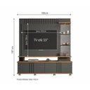 Ver imagem 3 de Home Rack com Painel para Tv Até55 Polegadas Chumbo/savana Copacabana Permobili