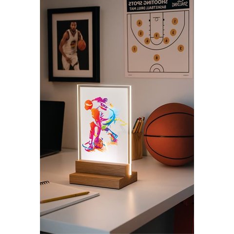Abajur e Luminária de Led e Acrilíco - Basquete - Nba