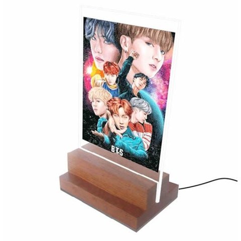 Abajur e Luminária de Led e Acrilíco - Kpop - Bts
