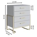 Ver imagem 5 de Jogo 4 Móveis para Quarto Closet Sapateira Cômoda Mesa de Cabeceira Industrial Arena Placa e Ponto