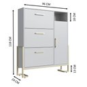 Ver imagem 4 de Jogo 4 Móveis para Quarto Closet Sapateira Cômoda Mesa de Cabeceira Industrial Arena Placa e Ponto