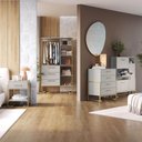 Ver imagem 2 de Jogo 4 Móveis para Quarto Closet Sapateira Cômoda Mesa de Cabeceira Industrial Arena Placa e Ponto