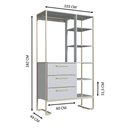 Ver imagem 3 de Jogo 4 Móveis para Quarto Closet Sapateira Cômoda Mesa de Cabeceira Industrial Arena Placa e Ponto