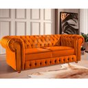 Ver imagem 3 de Namoradeira Chesterfield Bourbon 3 Lugares Via Encanto Veludo Ferrugem