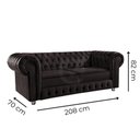 Ver imagem 2 de Namoradeira Chesterfield Bourbon 3 Lugares Via Encanto Veludo Ferrugem
